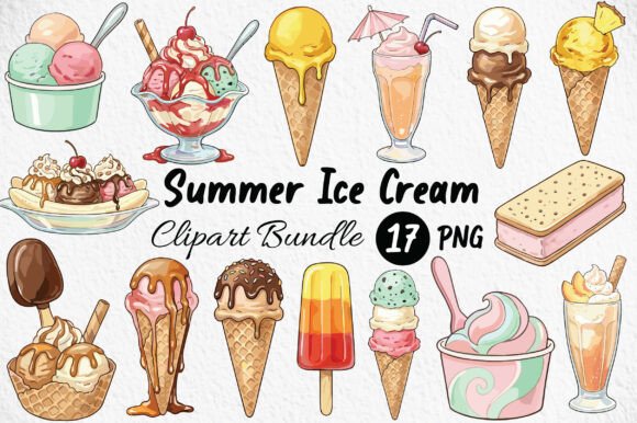Summer Ice Cream Clipart: Elevate Your Designs