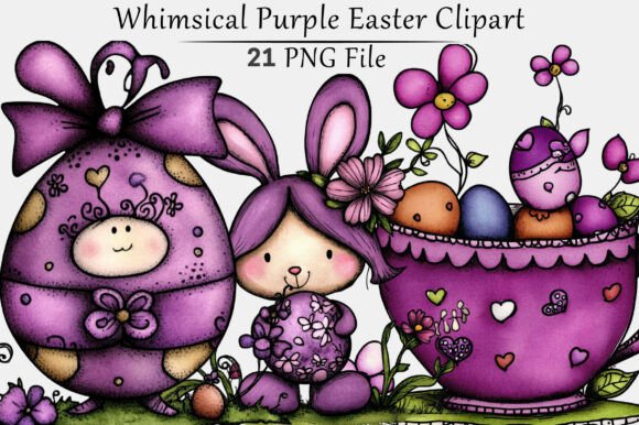 Whimsical Purple Easter Clipart: A Designer's Toolkit for Joyful Projects